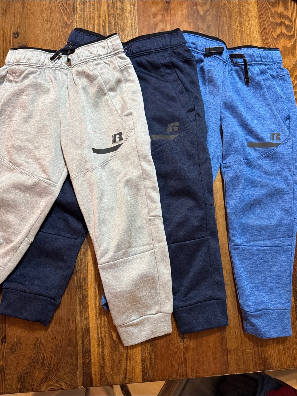 Russell Athletic Kids' Joggers in Light Gray, Navy & Blue set of 3